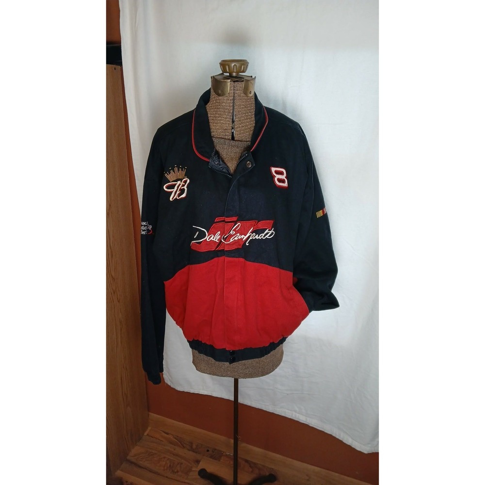 Winners Circle Dale Earnhardt NASCAR Winston Cup Series Jacket Black Red XL
